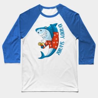 Dady shark Funny Gift for Dad Baseball T-Shirt